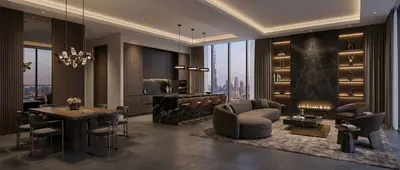 Penthouse interior panorama